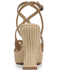 Circus NY by Sam Edelman Trina Leather Ankle Strap Platform Wedge Sandals