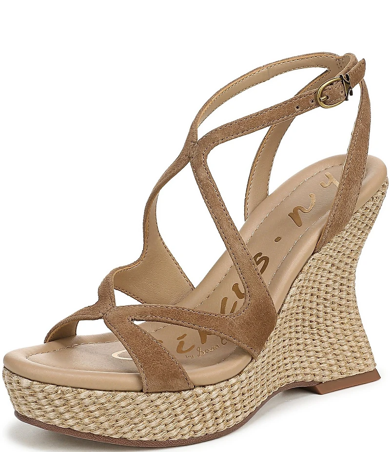 Circus NY by Sam Edelman Trina Leather Ankle Strap Platform Wedge Sandals