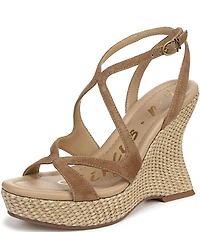 Circus NY by Sam Edelman Trina Leather Ankle Strap Platform Wedge Sandals