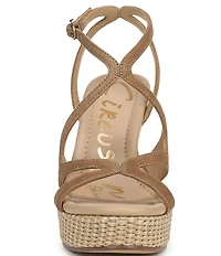 Circus NY by Sam Edelman Trina Leather Ankle Strap Platform Wedge Sandals