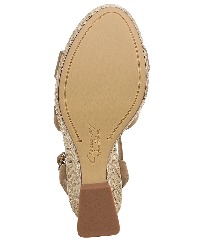 Circus NY by Sam Edelman Trina Leather Ankle Strap Platform Wedge Sandals
