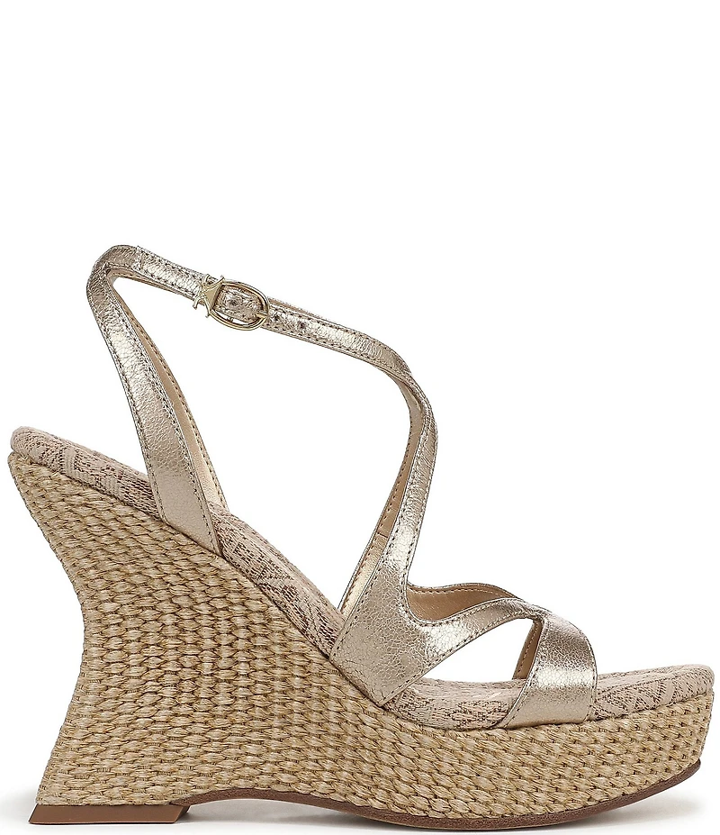 Circus NY by Sam Edelman Trina Metallic Ankle Strap Platform Wedge Sandals