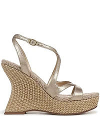 Circus NY by Sam Edelman Trina Metallic Ankle Strap Platform Wedge Sandals