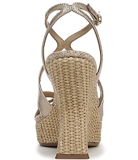 Circus NY by Sam Edelman Trina Metallic Ankle Strap Platform Wedge Sandals