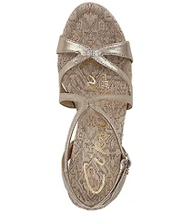 Circus NY by Sam Edelman Trina Metallic Ankle Strap Platform Wedge Sandals