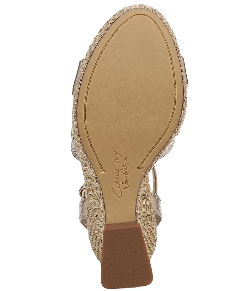 Circus NY by Sam Edelman Trina Metallic Ankle Strap Platform Wedge Sandals