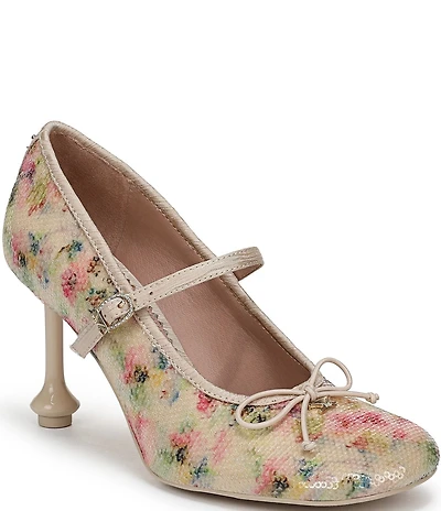 Circus NY by Sam Edelman Vivian Floral Sequin Mary Jane Bow Ballet Dress Pumps