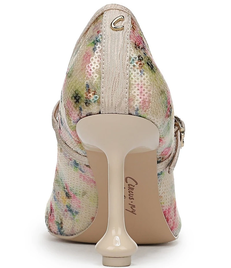 Circus NY by Sam Edelman Vivian Floral Sequin Mary Jane Bow Ballet Dress Pumps