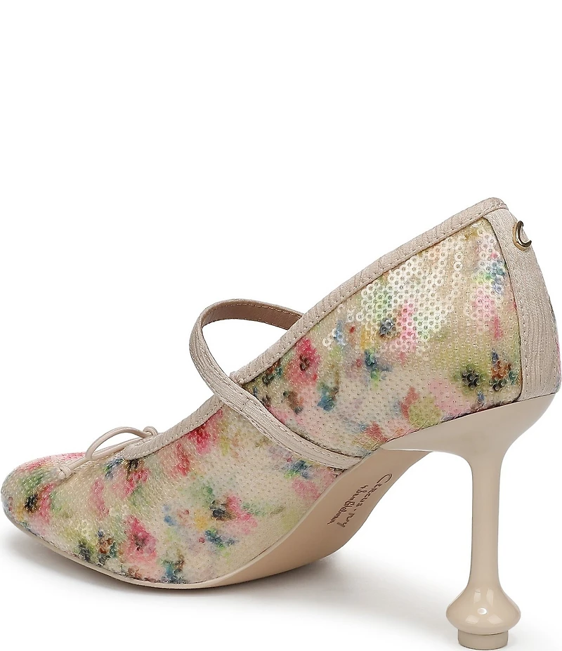 Circus NY by Sam Edelman Vivian Floral Sequin Mary Jane Bow Ballet Dress Pumps
