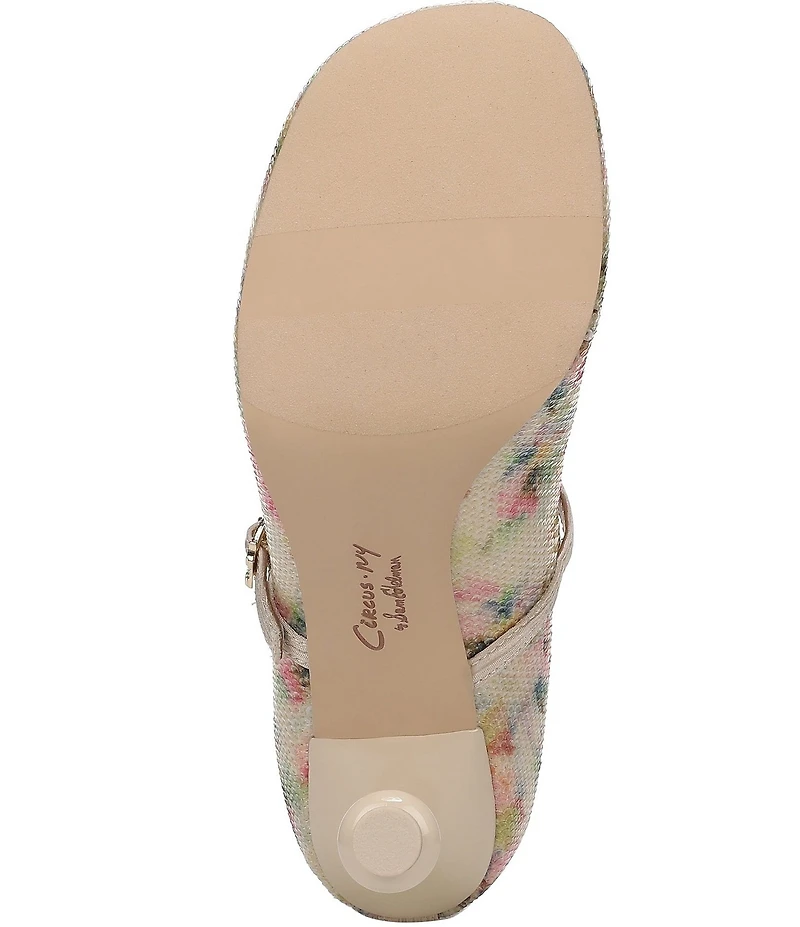 Circus NY by Sam Edelman Vivian Floral Sequin Mary Jane Bow Ballet Dress Pumps