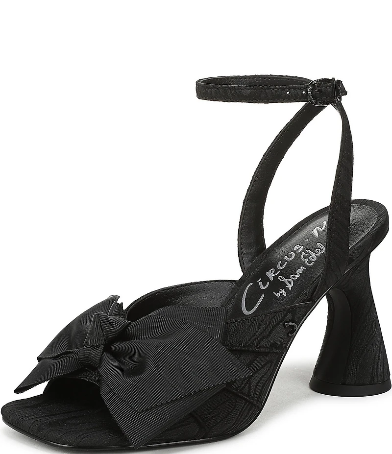 Circus NY by Sam Edelman Wilma Textured Fabric Bow Ankle Strap Dress Sandals