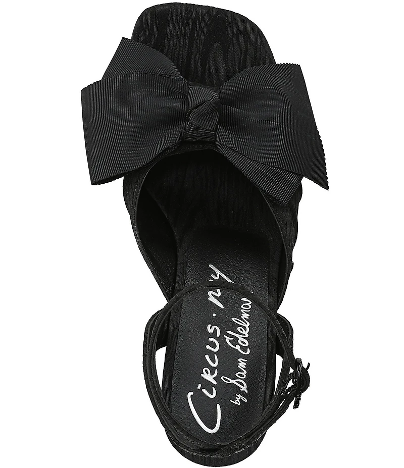 Circus NY by Sam Edelman Wilma Textured Fabric Bow Ankle Strap Dress Sandals