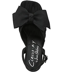 Circus NY by Sam Edelman Wilma Textured Fabric Bow Ankle Strap Dress Sandals