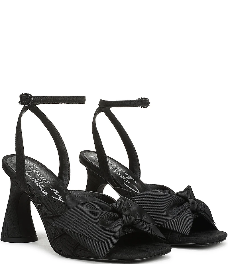 Circus NY by Sam Edelman Wilma Textured Fabric Bow Ankle Strap Dress Sandals
