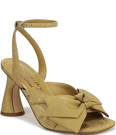 Circus NY by Sam Edelman Wilma Textured Fabric Bow Ankle Strap Dress Sandals