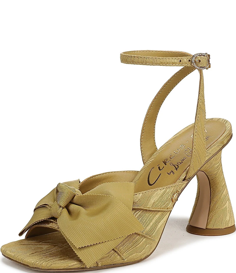 Circus NY by Sam Edelman Wilma Textured Fabric Bow Ankle Strap Dress Sandals