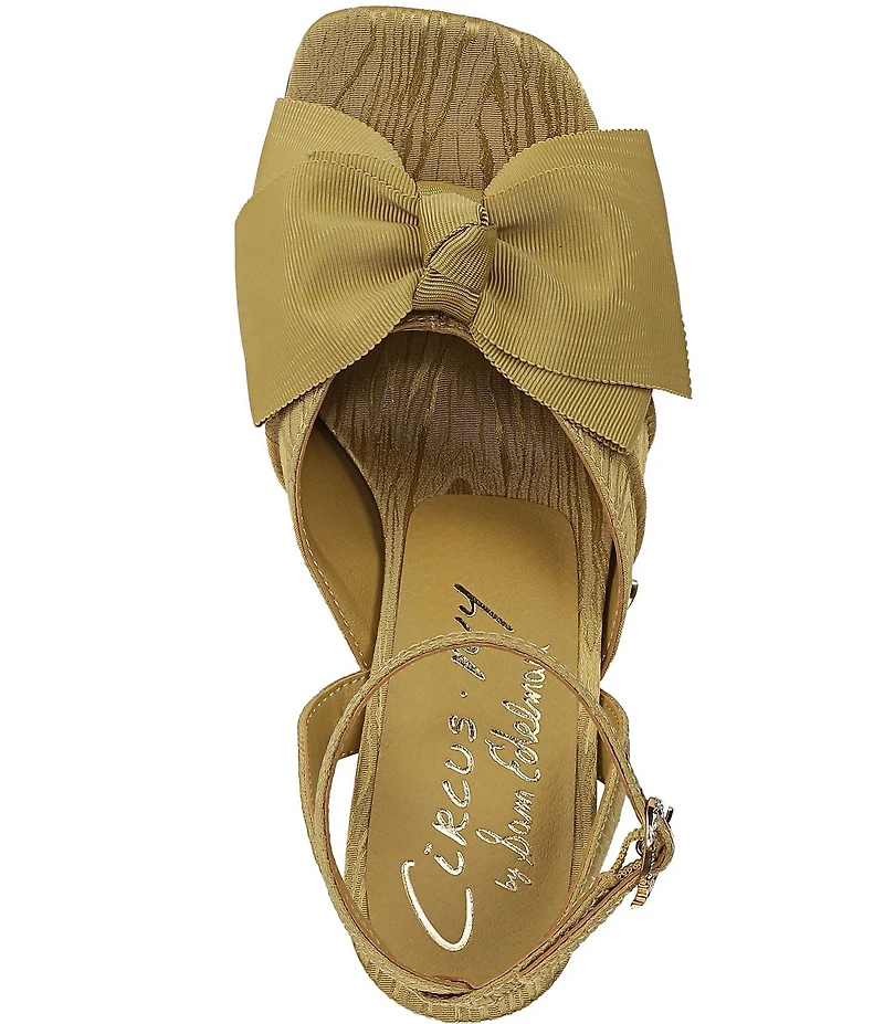 Circus NY by Sam Edelman Wilma Textured Fabric Bow Ankle Strap Dress Sandals