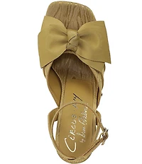 Circus NY by Sam Edelman Wilma Textured Fabric Bow Ankle Strap Dress Sandals