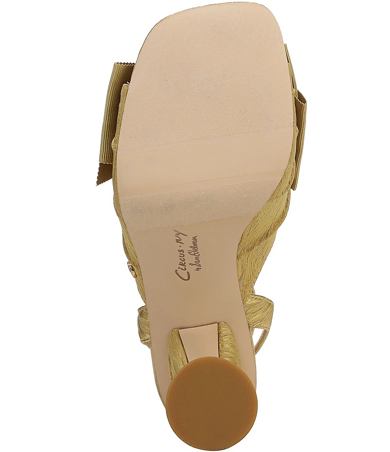 Circus NY by Sam Edelman Wilma Textured Fabric Bow Ankle Strap Dress Sandals