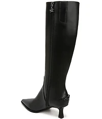 Circus NY by Sam Edelman Yulia Pieced Leather Pointed Toe Kitten Heel Dress Tall Boots
