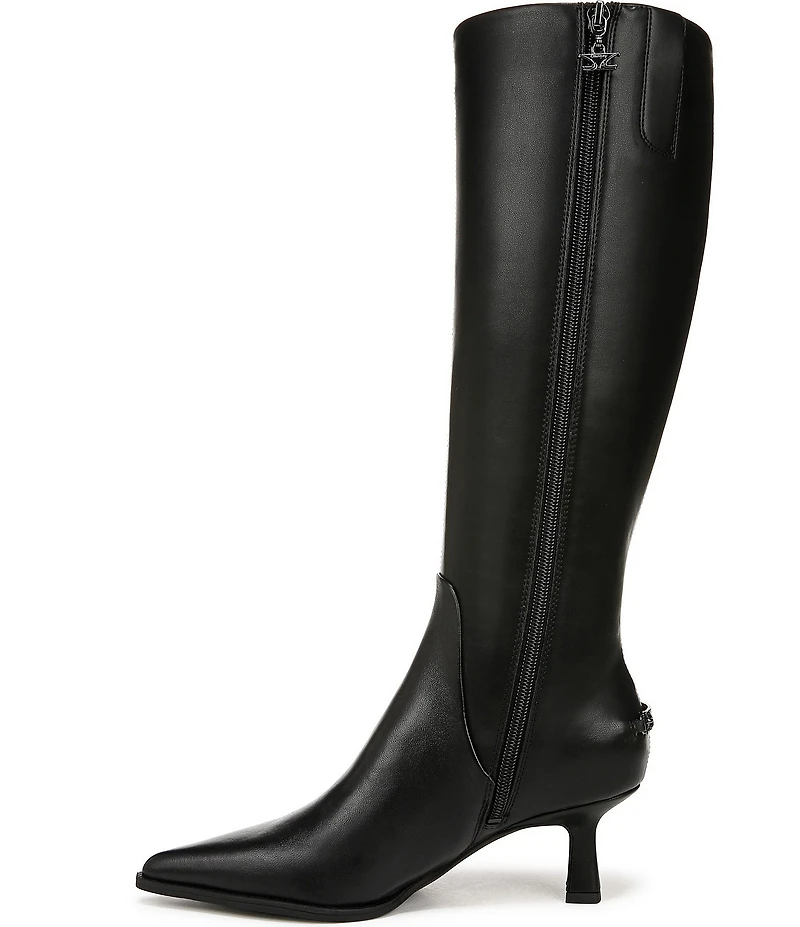Circus NY by Sam Edelman Yulia Pieced Leather Pointed Toe Kitten Heel Dress Tall Boots