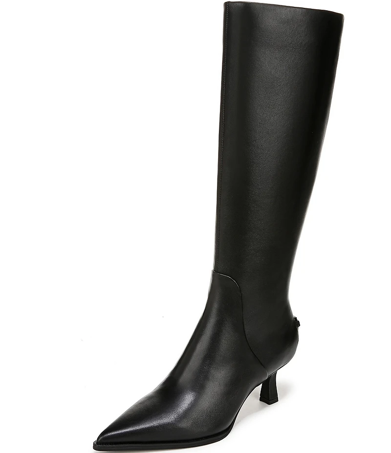 Circus NY by Sam Edelman Yulia Pieced Leather Pointed Toe Kitten Heel Dress Tall Boots
