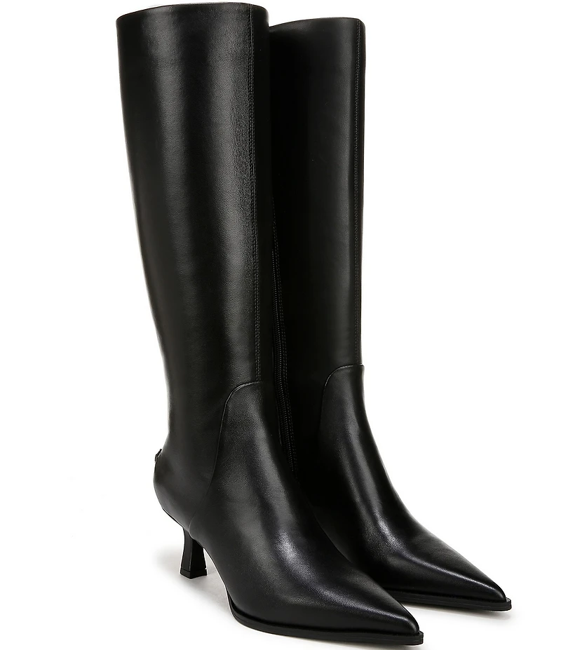 Circus NY by Sam Edelman Yulia Pieced Leather Pointed Toe Kitten Heel Dress Tall Boots