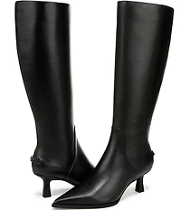 Circus NY by Sam Edelman Yulia Pieced Leather Pointed Toe Kitten Heel Dress Tall Boots