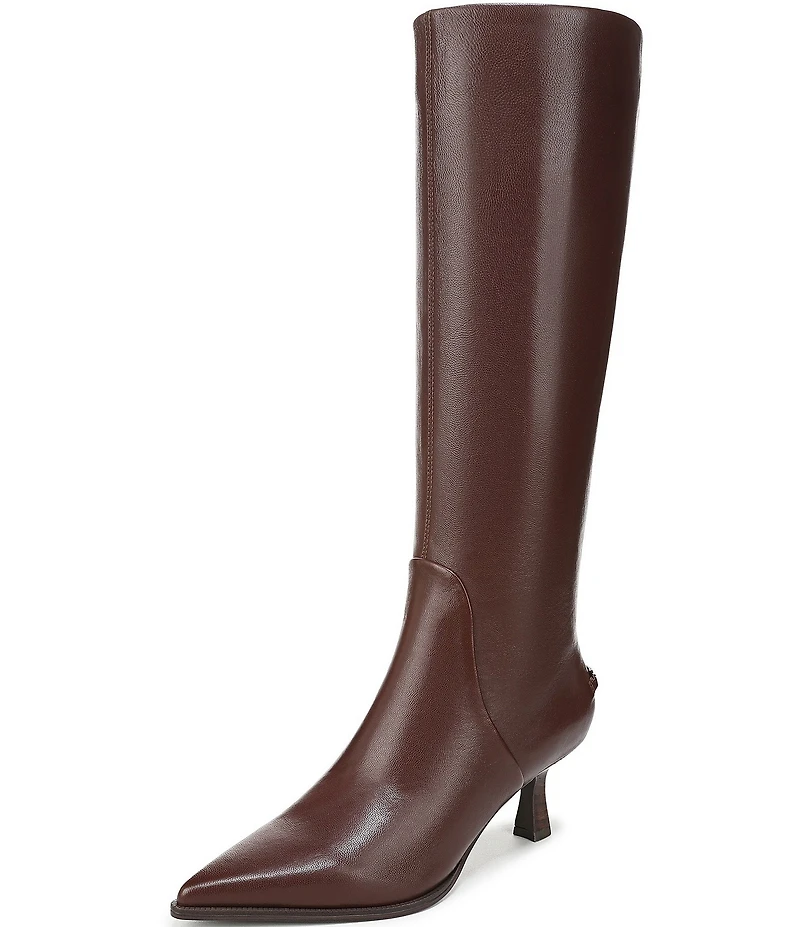 Circus NY by Sam Edelman Yulia Pieced Leather Pointed Toe Kitten Heel Dress Tall Boots