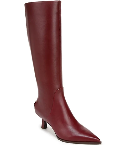 Circus NY by Sam Edelman Yulia Pieced Leather Pointed Toe Kitten Heel Dress Tall Boots