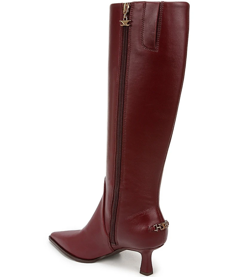 Circus NY by Sam Edelman Yulia Pieced Leather Pointed Toe Kitten Heel Dress Tall Boots