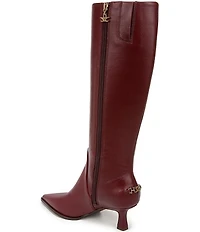 Circus NY by Sam Edelman Yulia Pieced Leather Pointed Toe Kitten Heel Dress Tall Boots