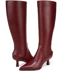 Circus NY by Sam Edelman Yulia Pieced Leather Pointed Toe Kitten Heel Dress Tall Boots