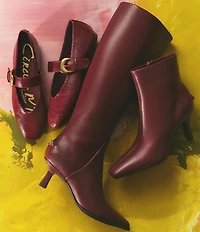 Circus NY by Sam Edelman Yulia Pieced Leather Pointed Toe Kitten Heel Dress Tall Boots