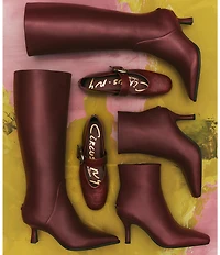 Circus NY by Sam Edelman Yulia Pieced Leather Pointed Toe Kitten Heel Dress Tall Boots