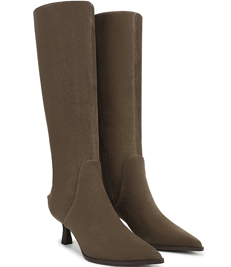 Circus NY by Sam Edelman Yulia Suede Pointed Toe Kitten Heel Tall Dress Boots