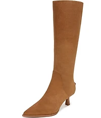 Circus NY by Sam Edelman Yulia Suede Pointed Toe Kitten Heel Tall Dress Boots