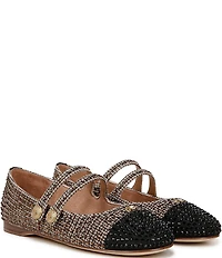 Circus NY by Sam Edelman Zoey Rhinestone Houndstooth Mary Jane Cap Toe Ballerina Flats