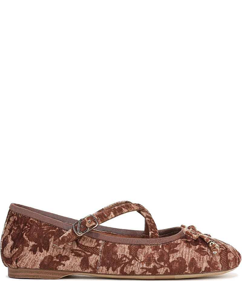 Circus NY by Sam Edelman Zuri Fabric Floral Print Bow Mary Jane Ballerina Flats