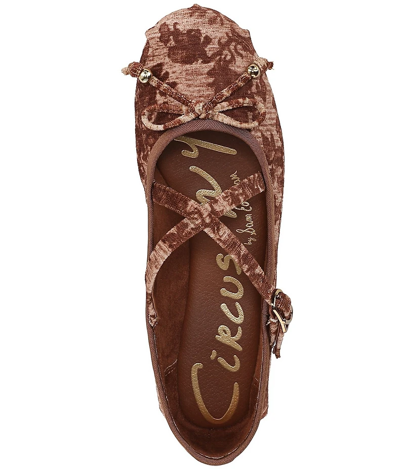 Circus NY by Sam Edelman Zuri Fabric Floral Print Bow Mary Jane Ballerina Flats
