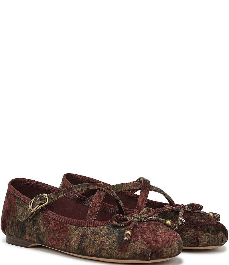 Circus NY by Sam Edelman Zuri Heirloom Floral Print Bow Mary Jane Ballerina Flats