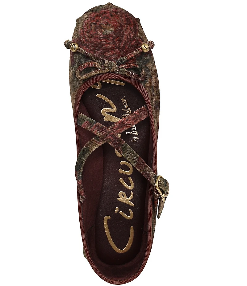 Circus NY by Sam Edelman Zuri Heirloom Floral Print Bow Mary Jane Ballerina Flats