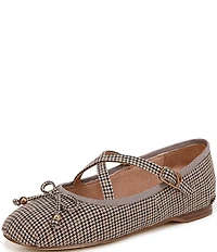 Circus NY by Sam Edelman Zuri Houndstooth Bow Mary Jane Ballerina Flats