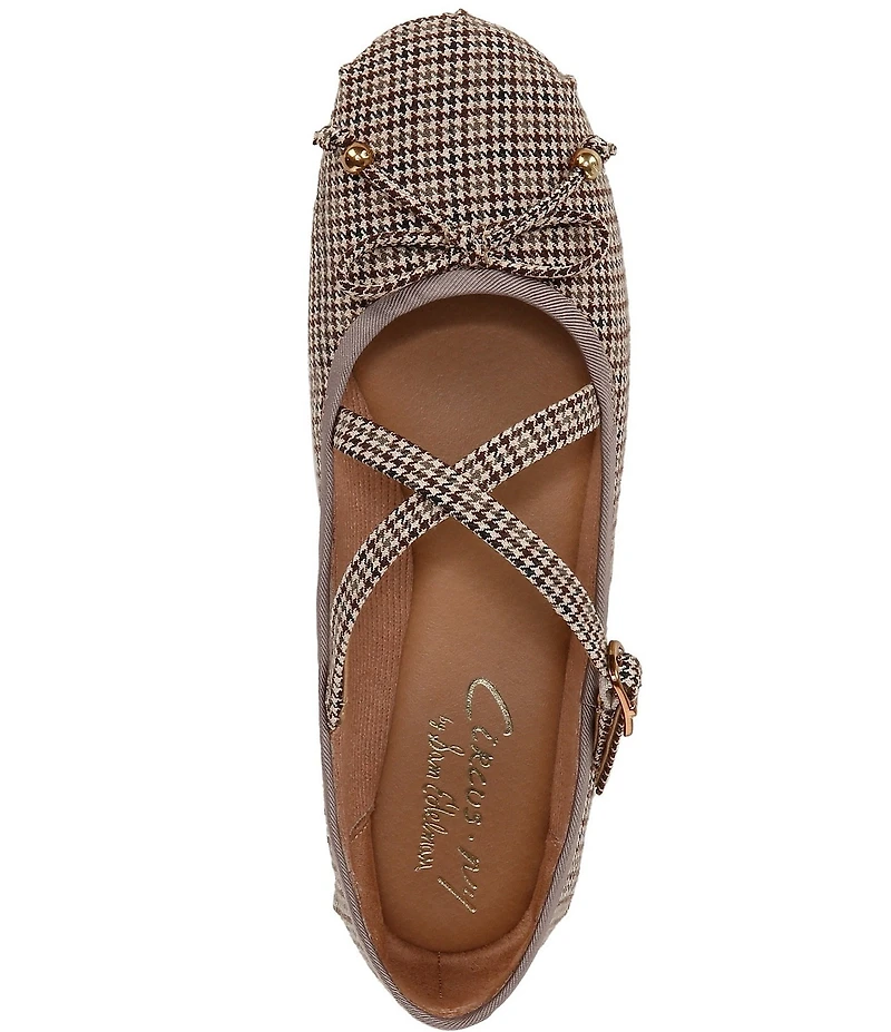 Circus NY by Sam Edelman Zuri Houndstooth Bow Mary Jane Ballerina Flats