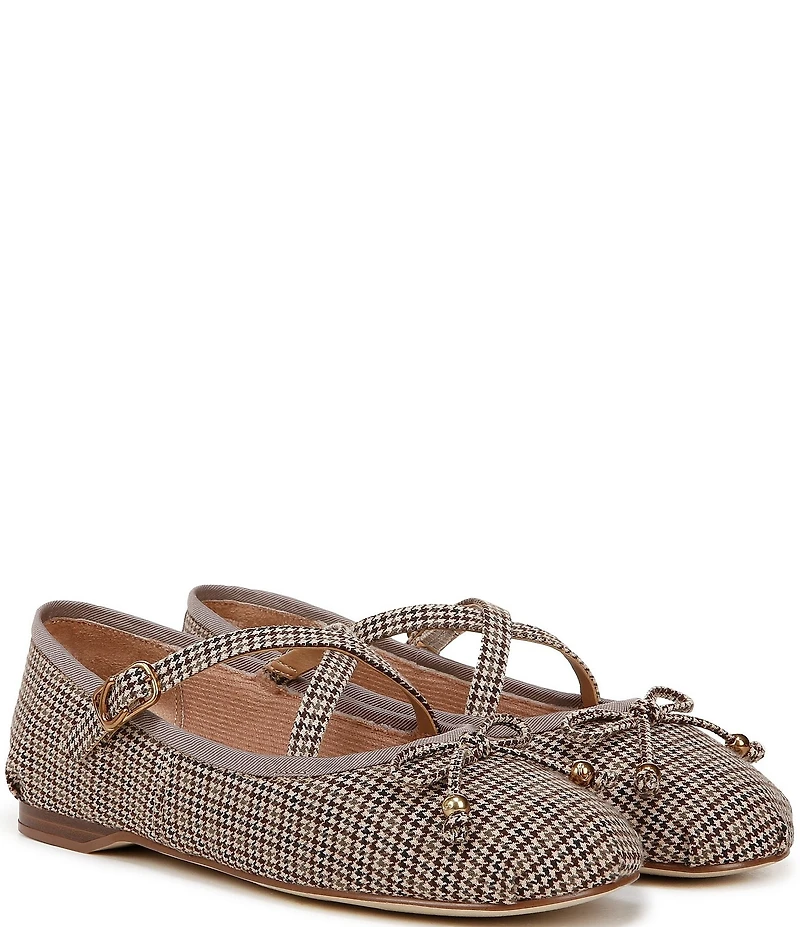 Circus NY by Sam Edelman Zuri Houndstooth Bow Mary Jane Ballerina Flats