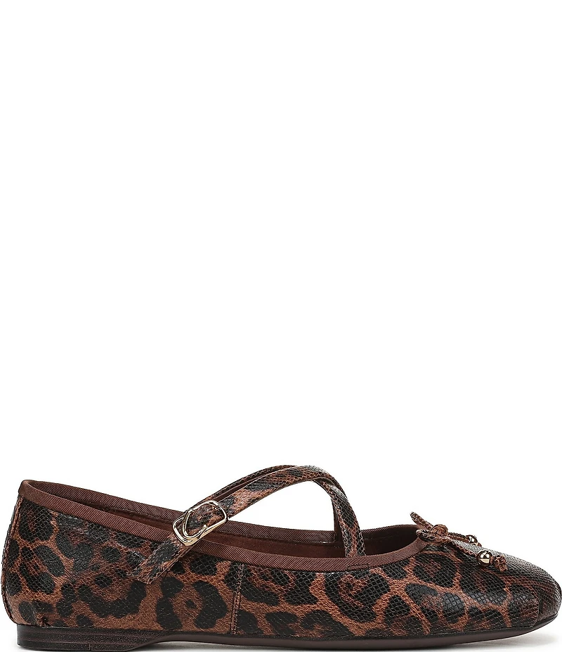 Circus NY by Sam Edelman Zuri Leopard Print Fabric Bow Mary Jane Ballerina Flats