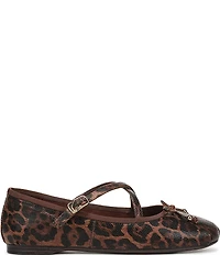 Circus NY by Sam Edelman Zuri Leopard Print Fabric Bow Mary Jane Ballerina Flats