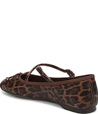 Circus NY by Sam Edelman Zuri Leopard Print Fabric Bow Mary Jane Ballerina Flats