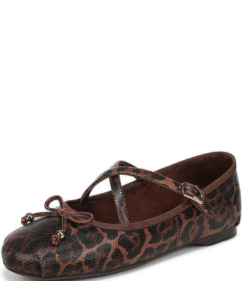 Circus NY by Sam Edelman Zuri Leopard Print Fabric Bow Mary Jane Ballerina Flats