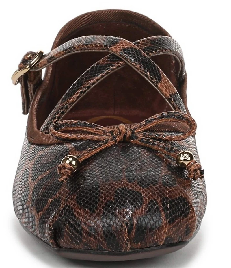 Circus NY by Sam Edelman Zuri Leopard Print Fabric Bow Mary Jane Ballerina Flats